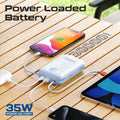 Promate 30000mAh Compact Power Bank with Built-In USB-C & Lightning Cable Promate