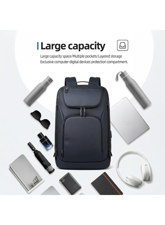 Mobcos Back Pack Green 813T Waterproof Anti-Theft Laptop Backpack with USB Charging Port Ð Premium Oxford Travel Backpack for Men & Women, Stylish Slim School & Business Bag