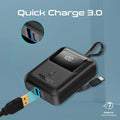 Promate Ultra Compact 35W SuperSpeed™ Power Bank with Built-In USB-C Cable Promate