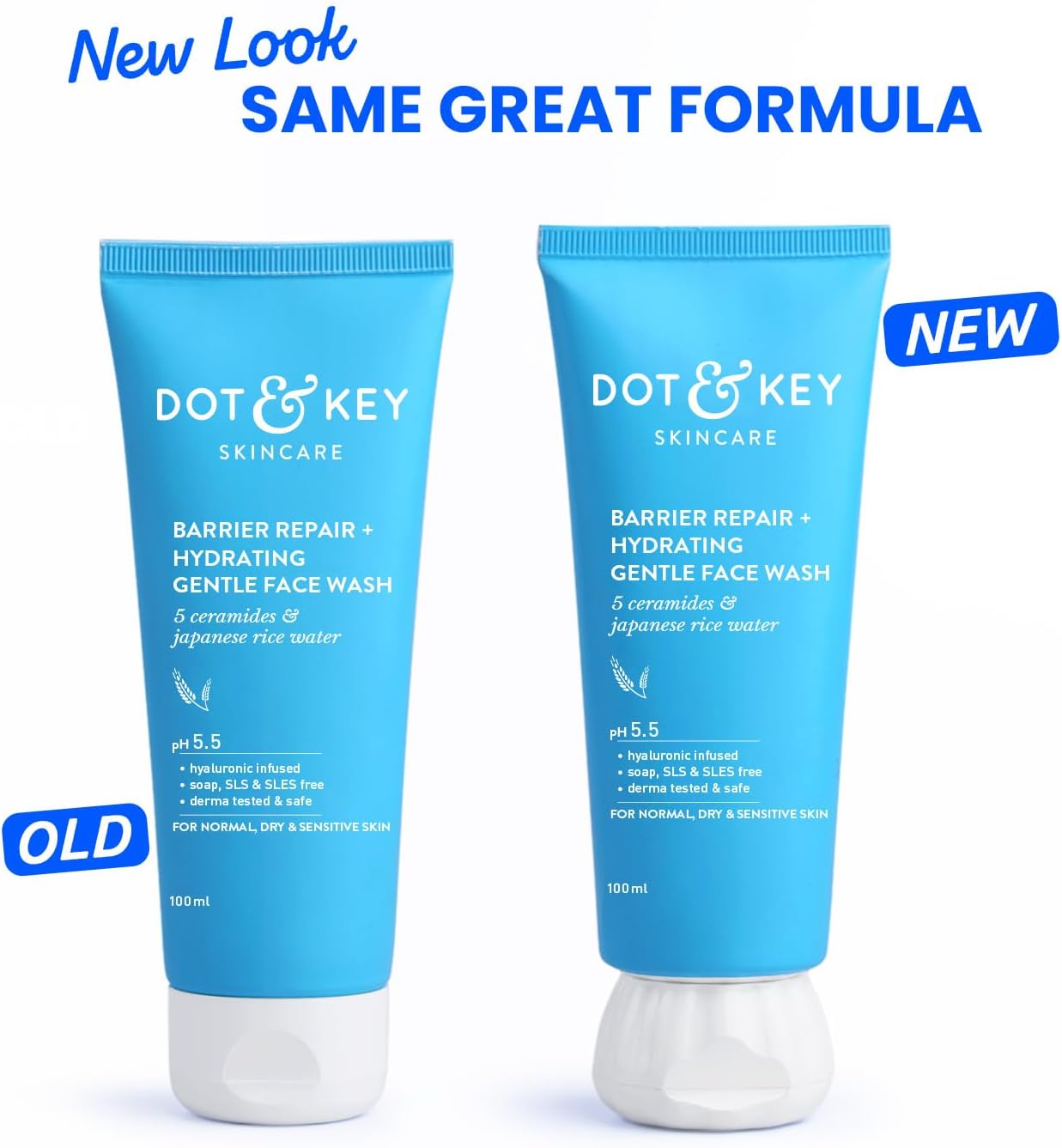 DOT & KEY Barrier Repair + Hydrating Gentle Face Wash With Probiotic| Ceremide Face Wash | Face Wash For Dry Skin,Normal Skin&Sensitive Skin | Gently Cleanses Skin From Dirt & Oil For Unisex,175ML DOT & KEY