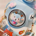 Mobcos Cute Rabbit Cartoon Kids Water Bottle with Straw and Adjustable Strap Food Grade Tritan One-Click Open Portable Leak Proof Insulated BPA Free For Kids Girls School Travel 500ml MOBCOS