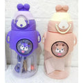 Mobcos Cute Rabbit Cartoon Kids Water Bottle with Straw and Adjustable Strap Food Grade Tritan One-Click Open Portable Leak Proof Insulated BPA Free For Kids Girls School Travel 500ml MOBCOS