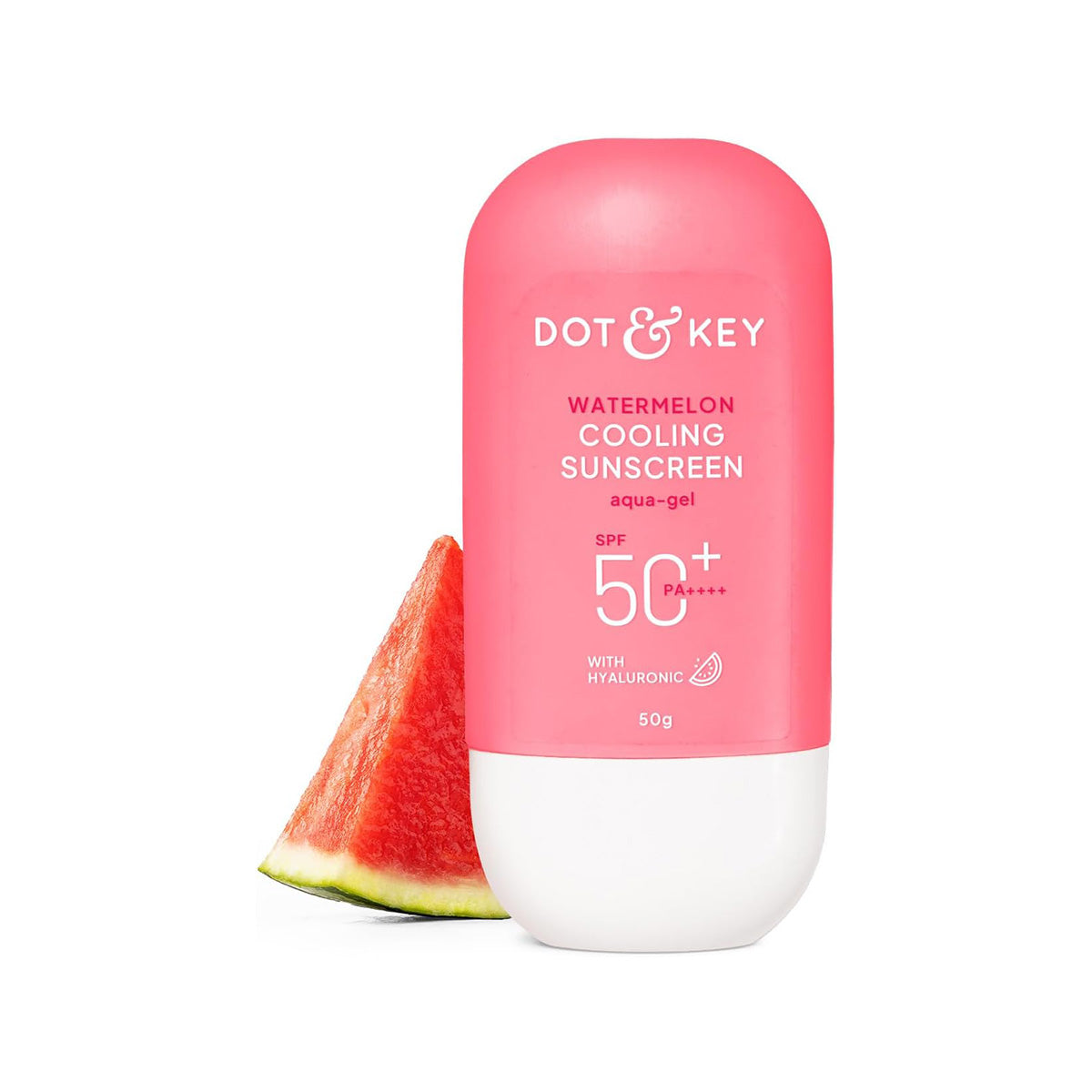 Dot & Key Watermelon Hyaluronic Cooling Sunscreen SPF 50 PA+++|for Moisturized Skin| UV + Blue Light Protection| Lightweight | No White Cast | Boosts Vitamin D Absorption I Quick Absorbing | 50g DOT & KEY