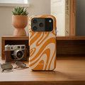 Mobcos iPhone 17 Pro Max Sunset Swirl Premium Case Compatible with Hybrid Dual-Layer Hard Shell + Silicone Protection - Scratch-Resistant Shockproof Mobile Cover Mobcos