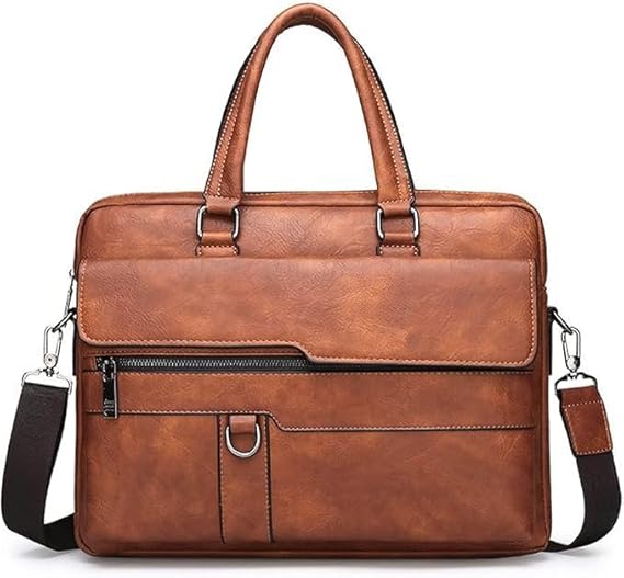 Mobcos Men Shoulder Bag Crossbody Bags PU Leather Handbag Capacity Men Messenger Bags Top Handle Tote Bag for Male