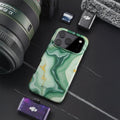 Mobcos iPhone 17 Pro Emerald Flow Premium Case Compatible with Hybrid Dual-Layer Hard Shell + Silicone Protection - Scratch-Resistant Shockproof Mobile Cover Mobcos