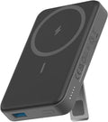 Anker PowerCore 633 MagGo 10,000mAh Magnetic Wireless Portable Charger in Black - Dual Charging with Built-In Stand ANKER