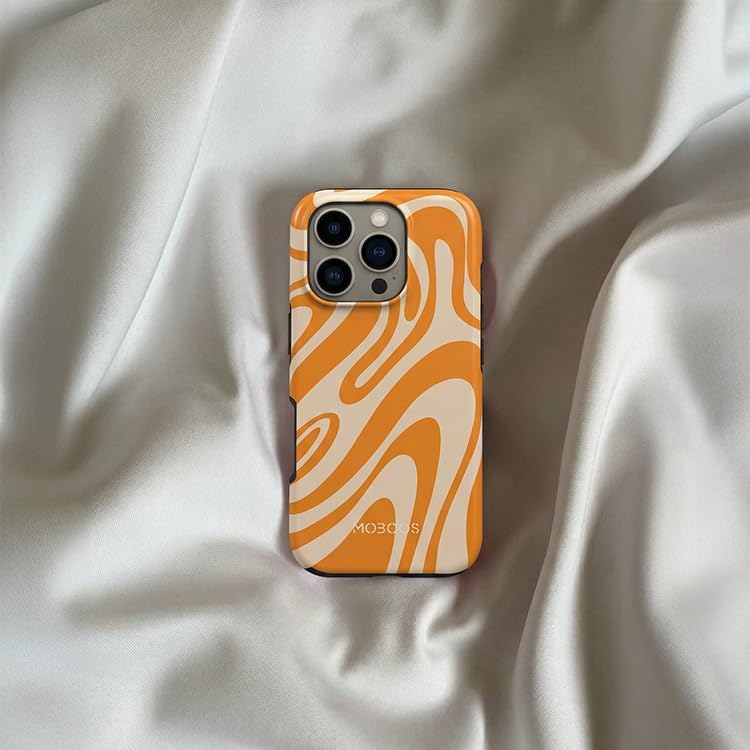 Mobcos iPhone 17 Pro Max Sunset Swirl Premium Case Compatible with Hybrid Dual-Layer Hard Shell + Silicone Protection - Scratch-Resistant Shockproof Mobile Cover Mobcos