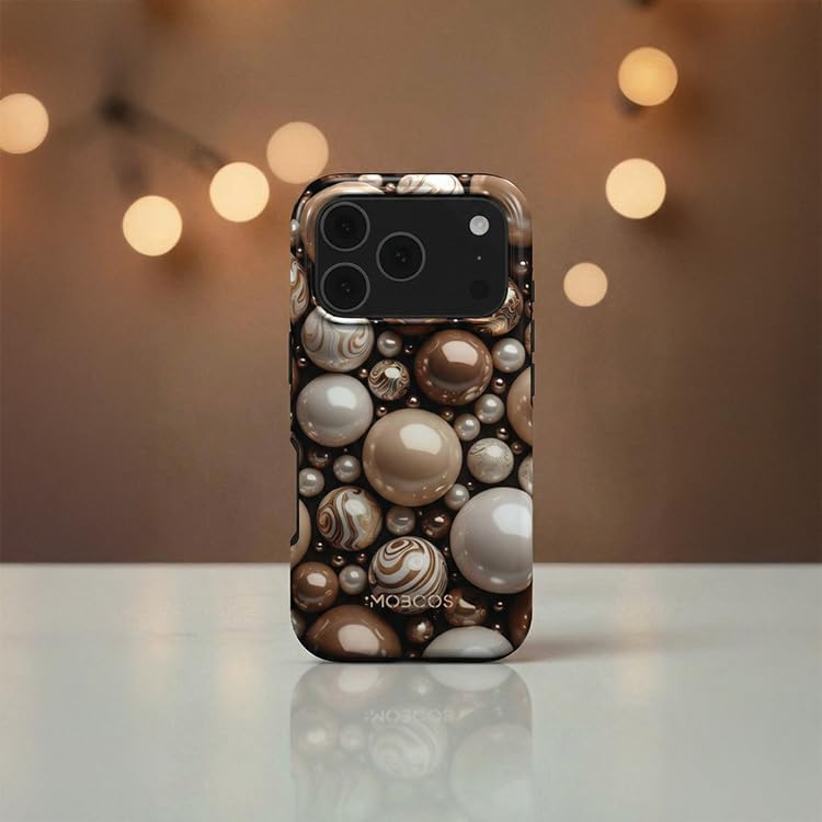 Mobcos iPhone 17 Pro Mocha Premium Case Compatible with Hybrid Dual-Layer Hard Shell + Silicone Protection - Scratch-Resistant Shockproof Mobile Cover Mobcos