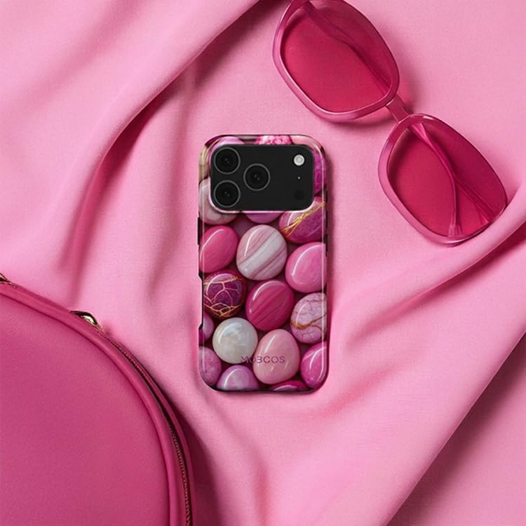 Mobcos iPhone 17 Pro Max Blushia Premium Case Compatible with Hybrid Dual-Layer Hard Shell + Silicone Protection - Scratch-Resistant Shockproof Mobile Cover Mobcos