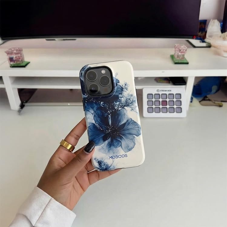 Mobcos iPhone 17 Pro Max Velvet Night Premium Case Compatible with Hybrid Dual-Layer Hard Shell + Silicone Protection - Scratch-Resistant Shockproof Mobile Cover Mobcos