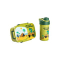Mobcos Kids Space Lunch Box and Water Bottle Combo Set - 1800ml Leakproof 3-Compartment Lunchbox with Spoon, BPA-Free Food Grade Plastic, 500ml Spillproof Water Bottle for School (Green) MOBCOS