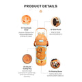 Stainless Steel Kids Puzzle Swirl Water Bottle with Straw & Strap Double Wall Vacuum Insulated Educational, Fun and Learning Water Bottle for Kids, Girls and Boys Leak Proof 430ml MOBCOS