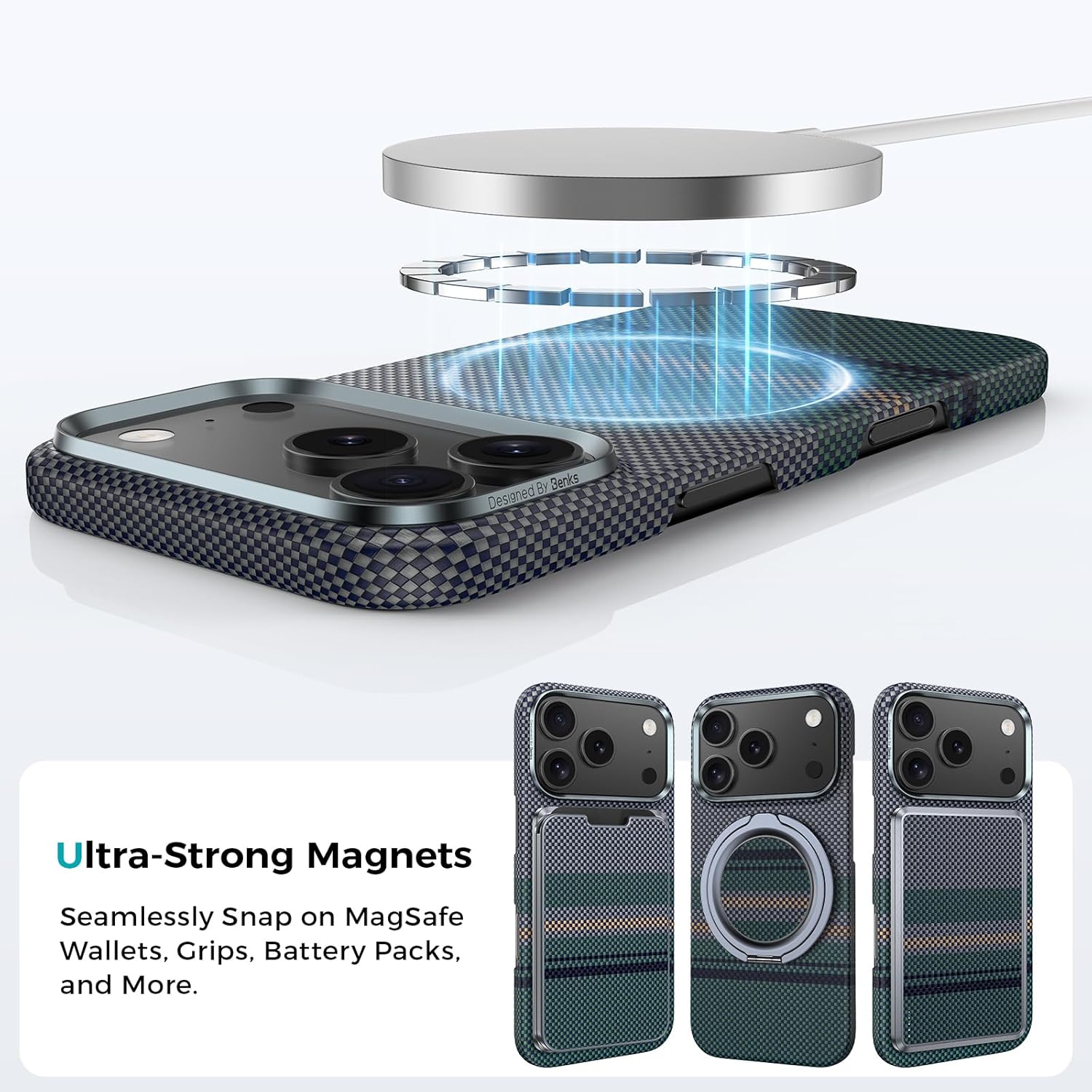 BENKS for iPhone 17 Pro & Pro Max Case, Aurora ArmorAir Ultra Slim & Lightweight Minimalist Case Built with Dupont Kevlar 600D & 1000D Aramid Fiber Benks