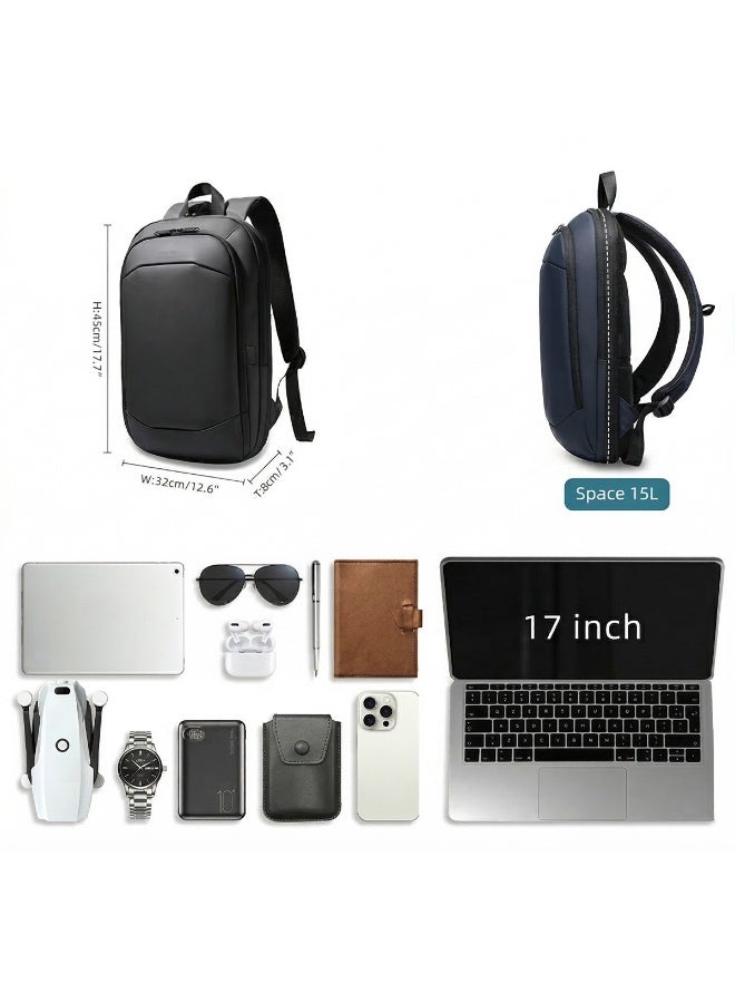 Mobcos Back Pack Green 8787TG Waterproof Anti-Theft Laptop Backpack with USB Charging Port Apex Business Travel Backpack for Men & Women Durable Oxford Material Fits 17.3 Inch Laptop Slim Work & College Bag