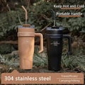 Mobcos 40oz Stainless Steel Tumbler with Handle – Leakproof, Insulated Travel Mug with Lid & Straw – Reusable Double-Wall Vacuum Cup for Hot & Cold Drinks (Black) MOBCOS