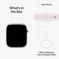 Latest Apple Watch Series 10 GPS 46 mm Smartwatch with Rose Gold Aluminium Case with Light Blush Sport Band - M/L. Fitness Tracker, ECG App, Always-On Retina Display, Water Resistant APPLE