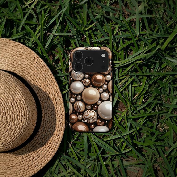 Mobcos iPhone 17 Pro Mocha Premium Case Compatible with Hybrid Dual-Layer Hard Shell + Silicone Protection - Scratch-Resistant Shockproof Mobile Cover Mobcos