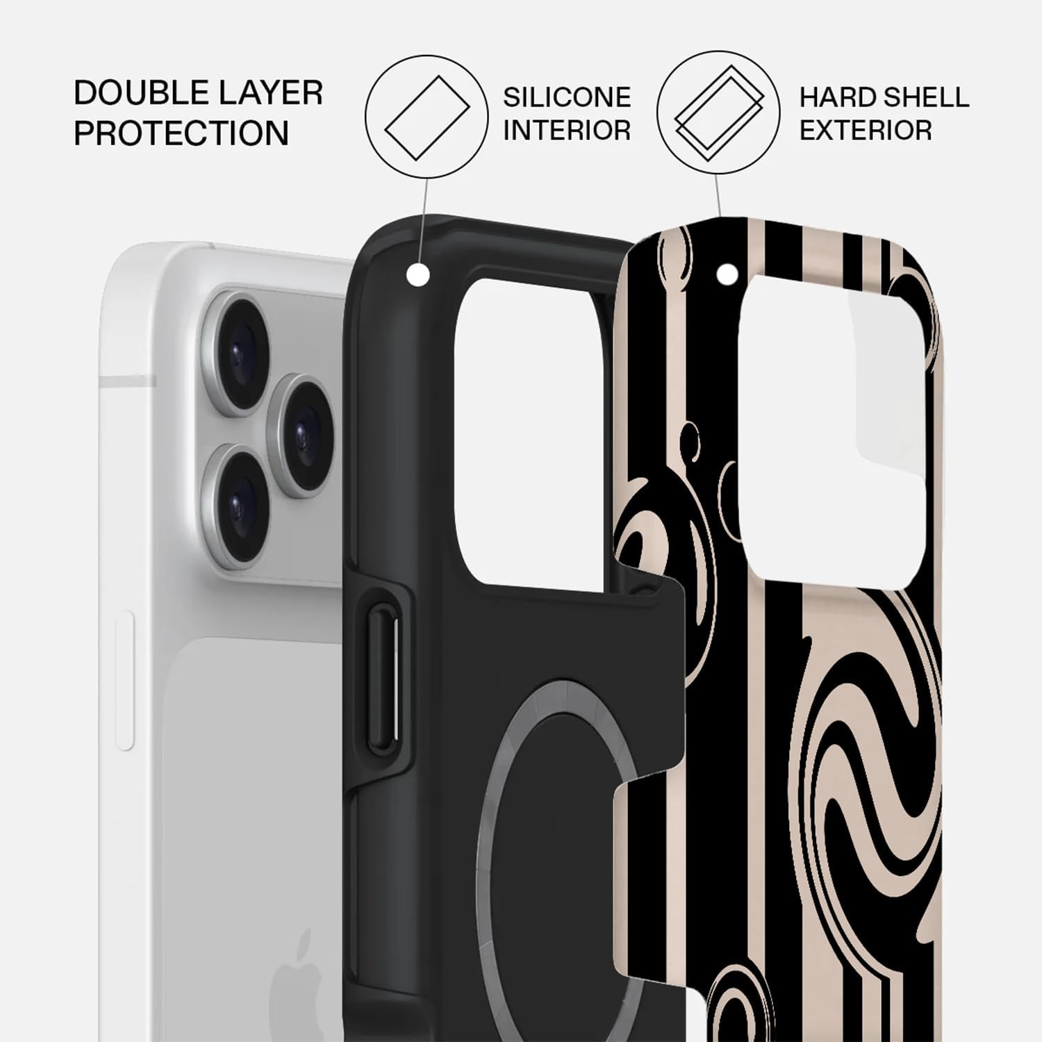 Mobcos iPhone 17 Pro Modern Muse Premium Case Compatible with Hybrid Dual-Layer Hard Shell + Silicone Protection - Scratch-Resistant Shockproof Mobile Cover Mobcos