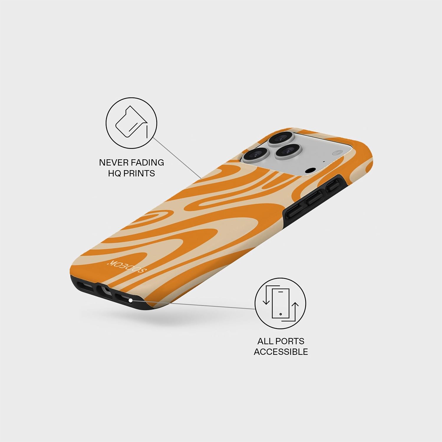 Mobcos iPhone 17 Pro Max Sunset Swirl Premium Case Compatible with Hybrid Dual-Layer Hard Shell + Silicone Protection - Scratch-Resistant Shockproof Mobile Cover Mobcos