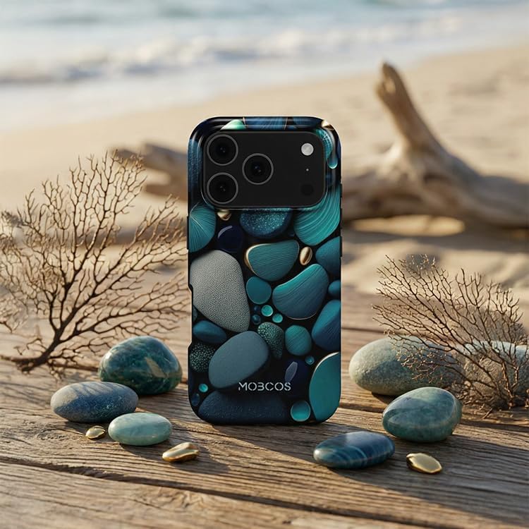 Mobcos iPhone 17 Pro Max Ocean Drift Premium Case Compatible with Hybrid Dual-Layer Hard Shell + Silicone Protection - Scratch-Resistant Shockproof Mobile Cover Mobcos
