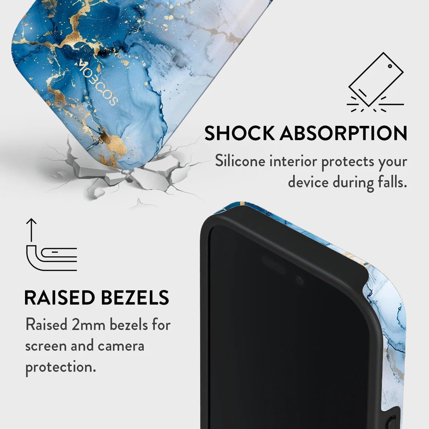 Mobcos iPhone 17 Pro Ocean Glow Premium Case Compatible with Hybrid Dual-Layer Hard Shell + Silicone Protection - Scratch-Resistant Shockproof Mobile Cover Mobcos