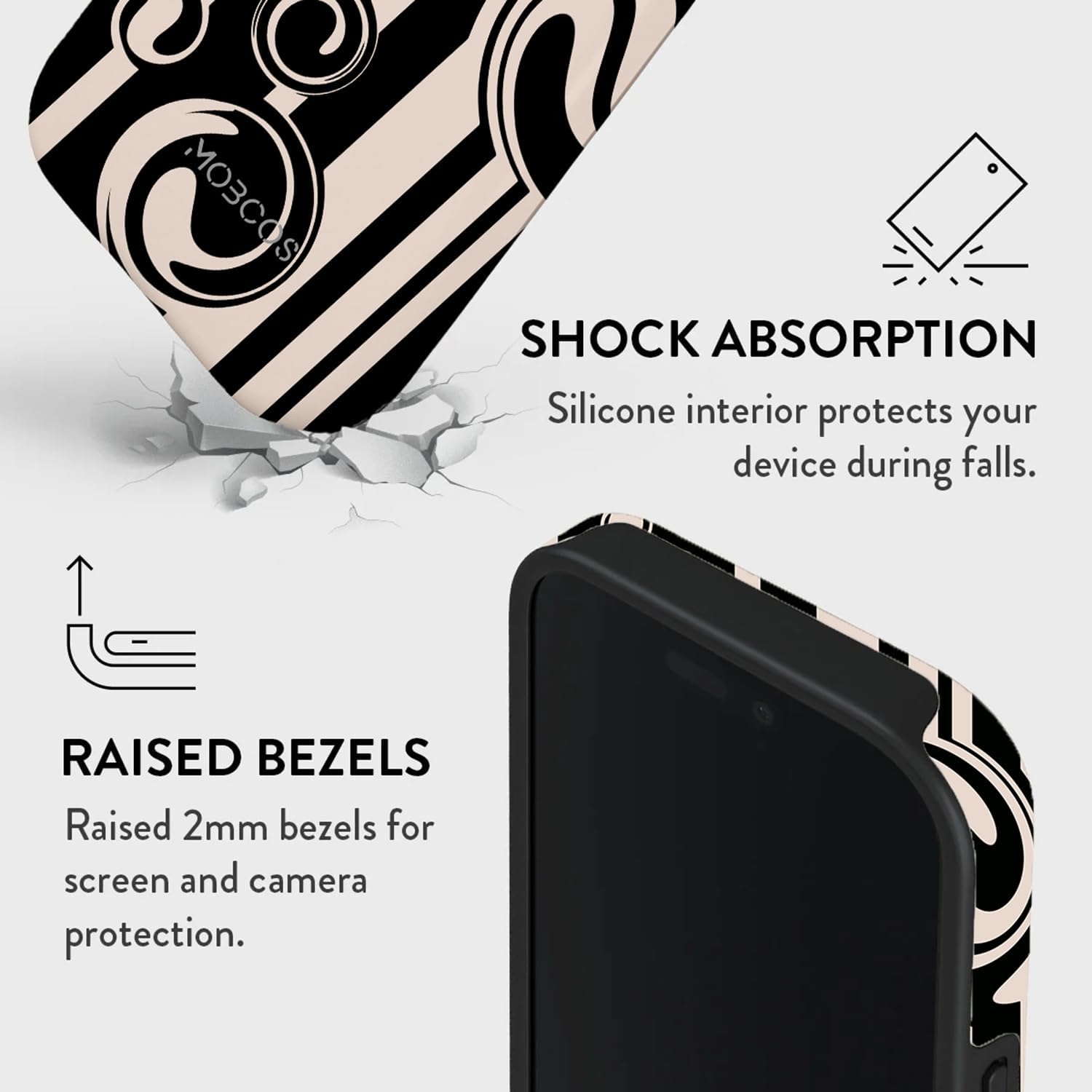 Mobcos iPhone 17 Pro Modern Muse Premium Case Compatible with Hybrid Dual-Layer Hard Shell + Silicone Protection - Scratch-Resistant Shockproof Mobile Cover Mobcos