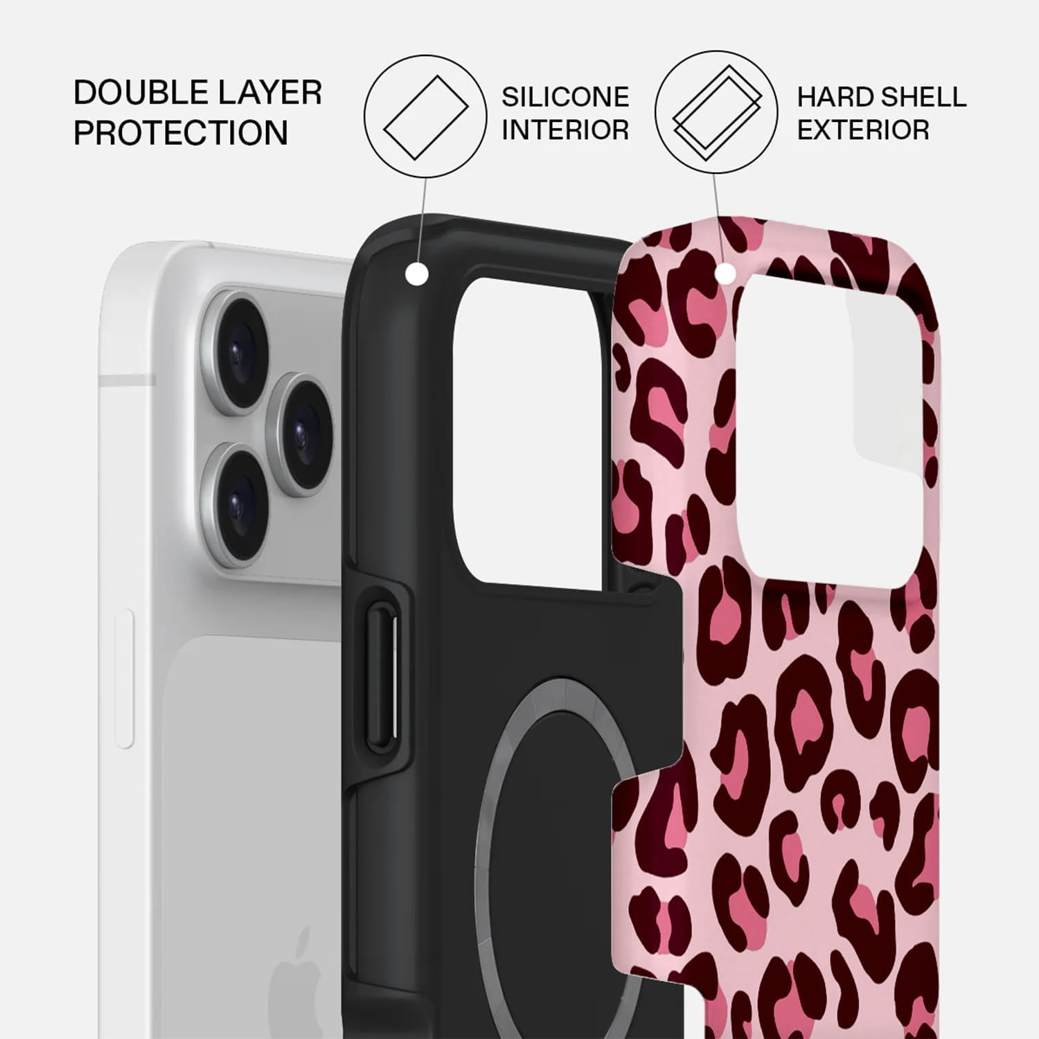Mobcos iPhone 17 Pro Max Wild Blush Premium Case Compatible with Hybrid Dual-Layer Hard Shell + Silicone Protection - Scratch-Resistant Shockproof Mobile Cover Mobcos