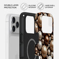 Mobcos iPhone 17 Pro Mocha Premium Case Compatible with Hybrid Dual-Layer Hard Shell + Silicone Protection - Scratch-Resistant Shockproof Mobile Cover Mobcos
