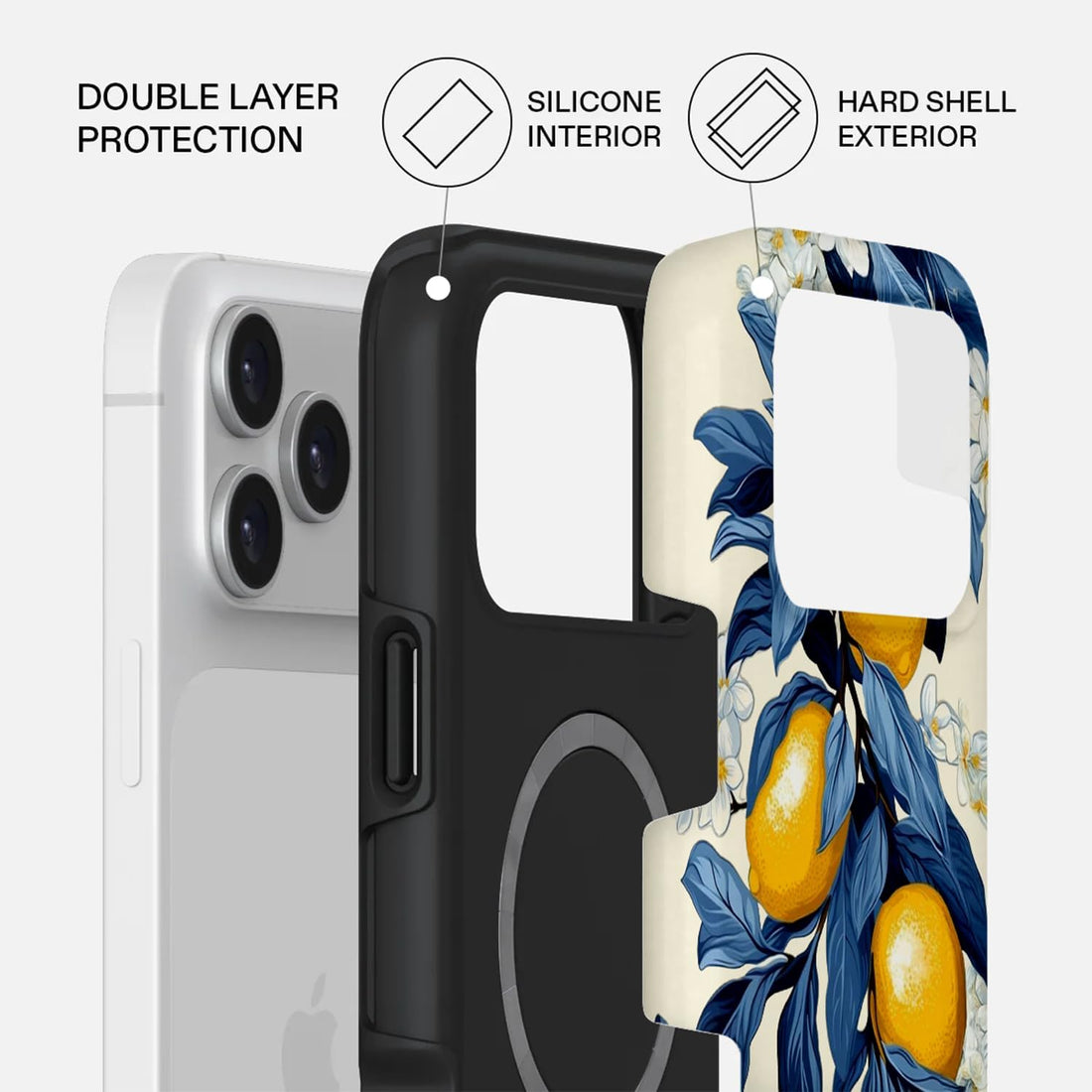 Mobcos iPhone 17 Pro Lemon Breeze Premium Case Compatible with Hybrid Dual-Layer Hard Shell + Silicone Protection - Scratch-Resistant Shockproof Mobile Cover