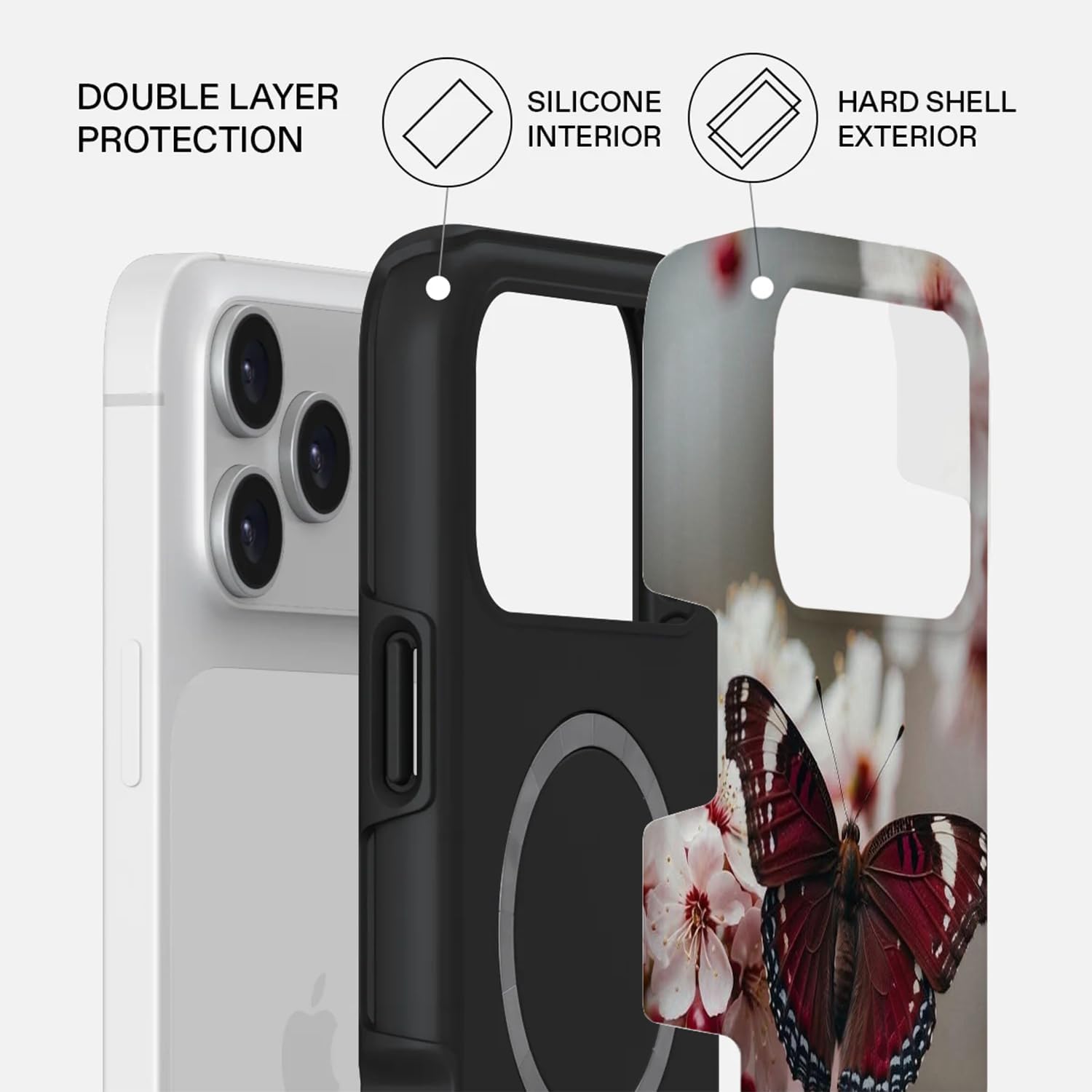 Mobcos iPhone 17 Pro Aurelia Premium Case Compatible with Hybrid Dual-Layer Hard Shell + Silicone Protection - Scratch-Resistant Shockproof Mobile Cover Mobcos