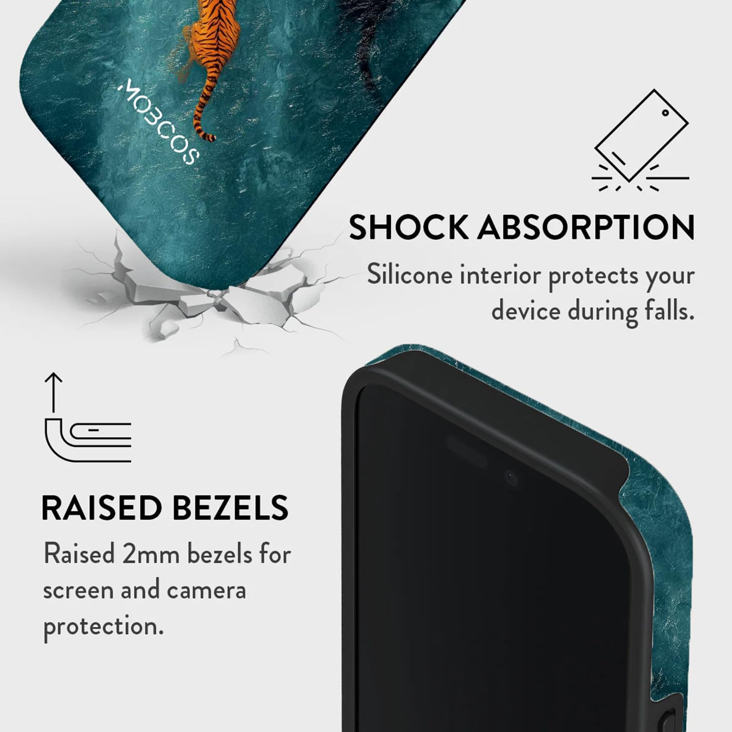 Mobcos iPhone 17 Pro Max Liora Premium Case Compatible with Hybrid Dual-Layer Hard Shell + Silicone Protection - Scratch-Resistant Shockproof Mobile Cover Mobcos