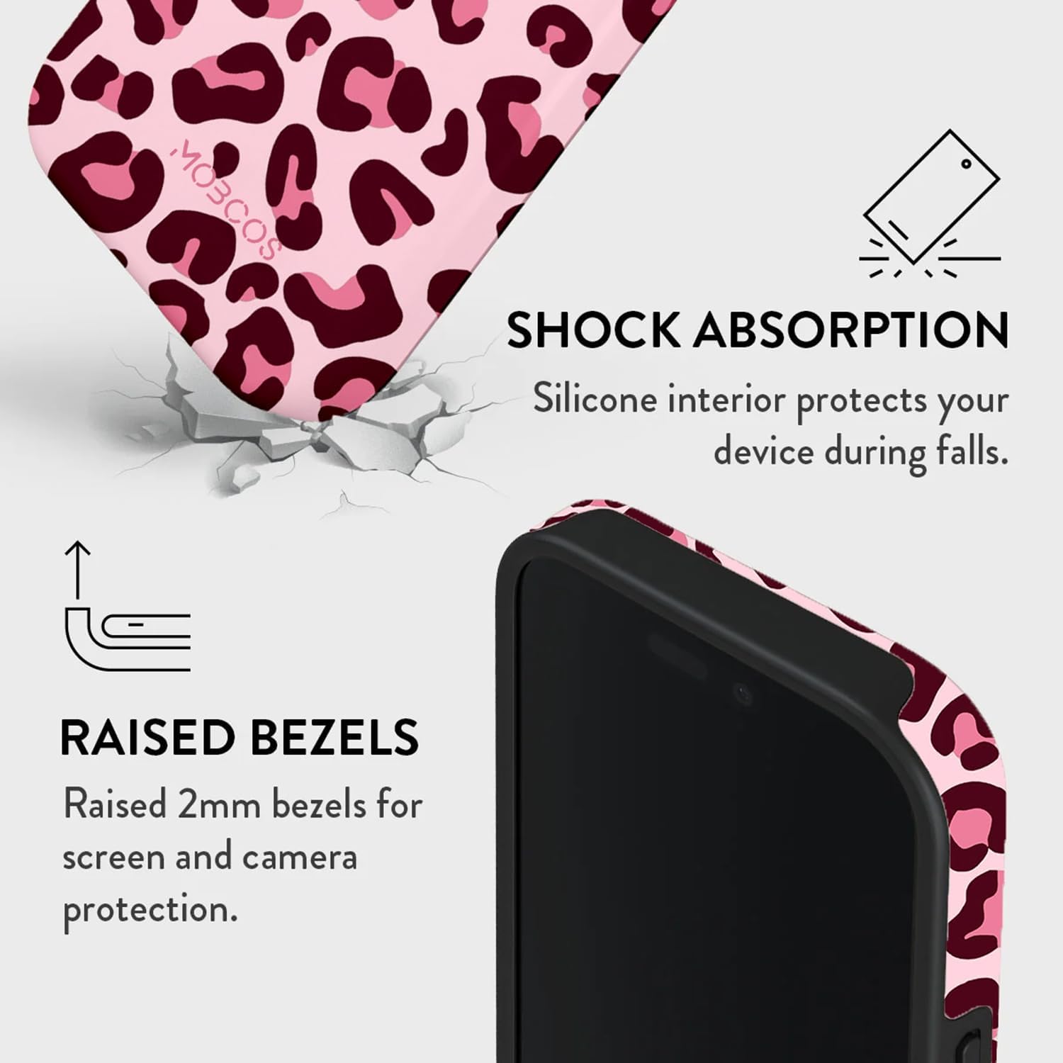 Mobcos iPhone 17 Pro Max Wild Blush Premium Case Compatible with Hybrid Dual-Layer Hard Shell + Silicone Protection - Scratch-Resistant Shockproof Mobile Cover Mobcos