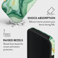 Mobcos iPhone 17 Pro Emerald Flow Premium Case Compatible with Hybrid Dual-Layer Hard Shell + Silicone Protection - Scratch-Resistant Shockproof Mobile Cover Mobcos