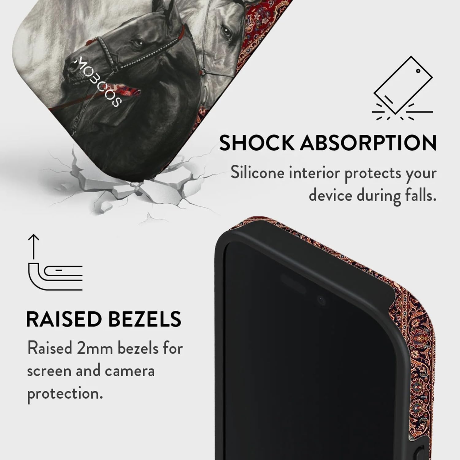 Mobcos iPhone 17 Pro Max Dynasty Premium Case Compatible with Hybrid Dual-Layer Hard Shell + Silicone Protection - Scratch-Resistant Shockproof Mobile Cover Mobcos