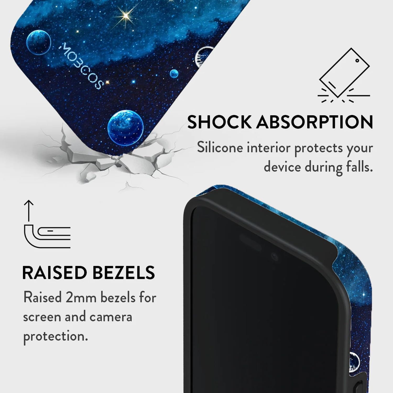 Mobcos iPhone 17 Pro Stellix Premium Case Compatible with Hybrid Dual-Layer Hard Shell + Silicone Protection - Scratch-Resistant Shockproof Mobile Cover Mobcos
