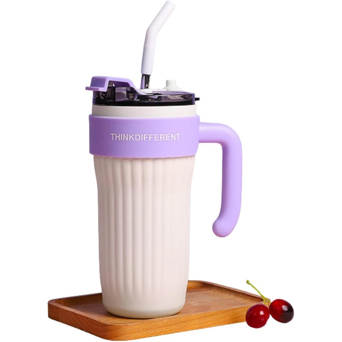 Mobcos Insulated Tumbler with Handle and Straw Lid, Stainless Steel Coffee Mug Portable Coffee Tumbler Leak-Proof Coffee Cup Travel Mug Hot and Cold BPA-Free Fit in Car Cup Holder 860ml