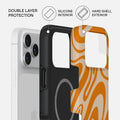 Mobcos iPhone 17 Pro Max Sunset Swirl Premium Case Compatible with Hybrid Dual-Layer Hard Shell + Silicone Protection - Scratch-Resistant Shockproof Mobile Cover Mobcos