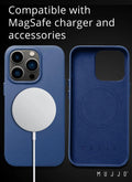 Mujjo iPhone 15 Pro Leather Case with MagSafe, Slim Profile | Monaco Blue MUJJO