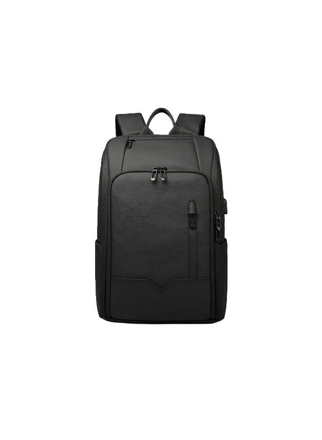 Mobcos Back Pack Black 8201 Urban Waterproof Laptop Backpack with USB Charging Port Ð Anti-Theft Oxford Fabric Travel & Business Backpack for Men & Women, Stylish Everyday Work Bag Mobcos