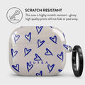 Burga Protective Airpod 3 Case Cover Compatible Premium Hardcase Charging Case LED Visible Wireless Charger Earbuds Case, Blue Hearts Love Kiss Amor BURGA