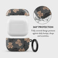 Burga Protective Airpod 3 Case Cover Compatible Airpods 3rd Generation Hardcase Charging Case LED Visible Wireless Charger Earbuds Case Cute Teddy BFF BURGA