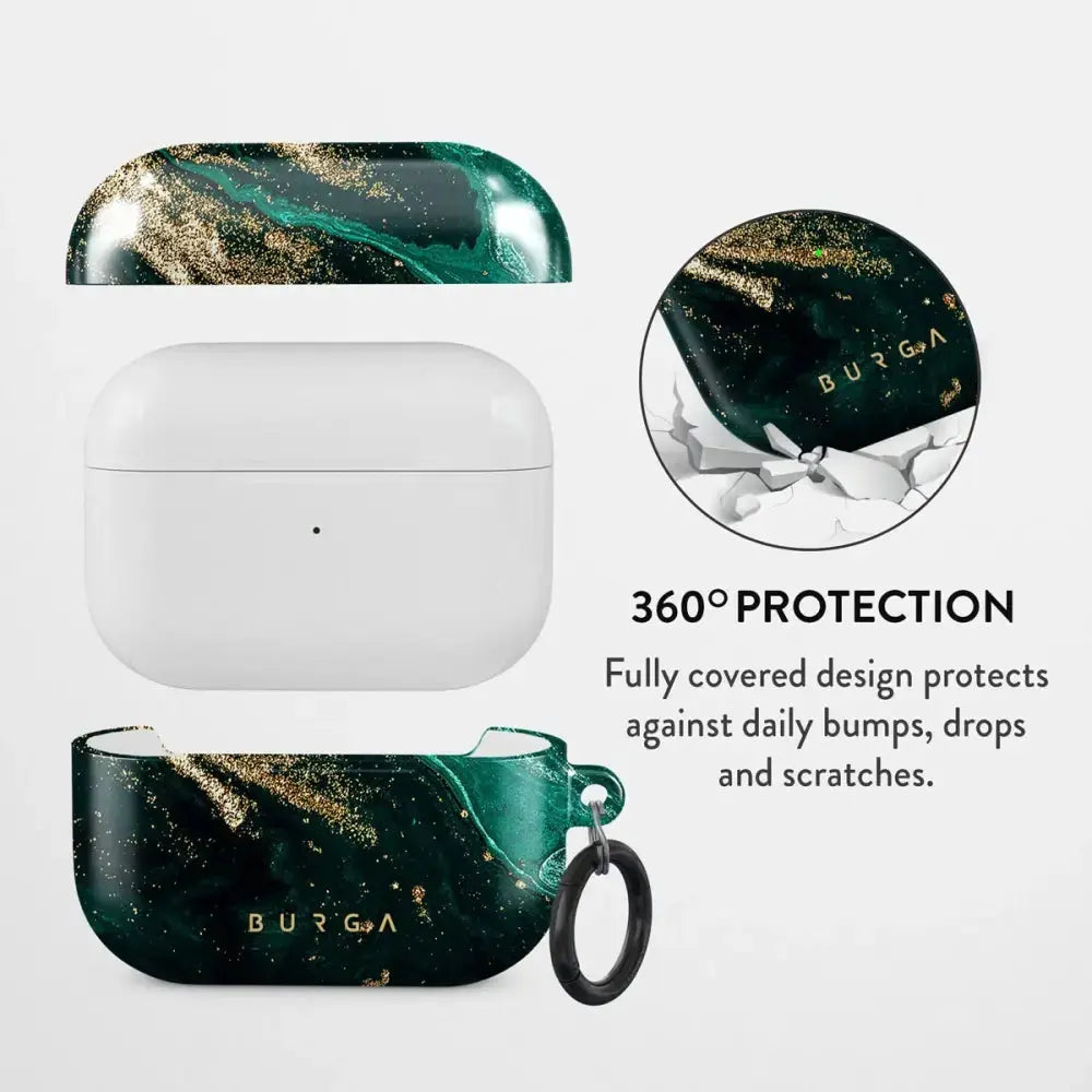 Burga Airpod Hardcase Compatible Apple Airpods PRO 2019 Charging Case Emerald Green Fashion Cute Case for Girls Protective Hard Plastic Case Cover BURGA