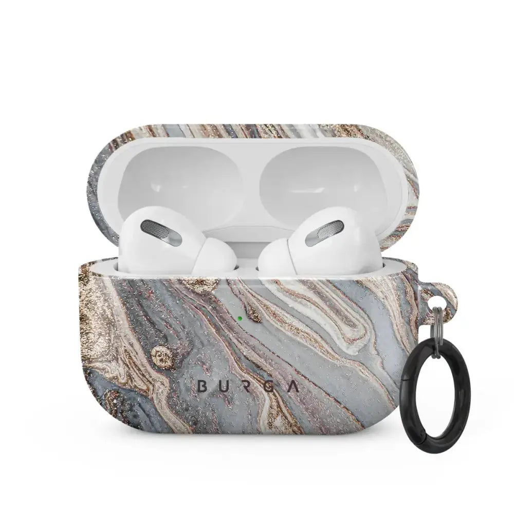 Burga Airpod Hardcase Compatible Airpods PRO 2019 Charging Case Grey Gold Shades Marble Natural Brown Sand Cute for Girls Protective Hard Plastic Case BURGA