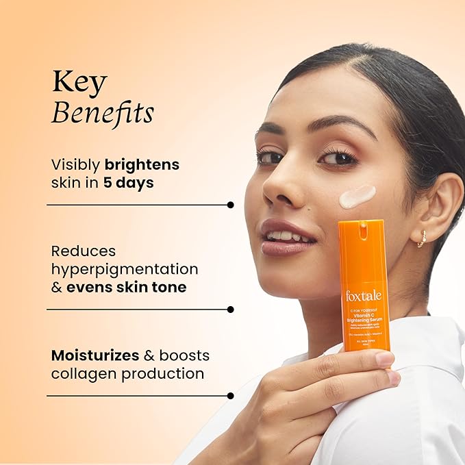 FoxTale 15% Vitamin C Face Serum for Glowing Skin Vitamin C Moisturizing Serum All Skin Types 30 ml