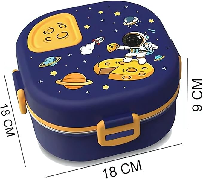 Mobcos Stainless Steel Bento Lunch Box for Adults – 3 Compartment Leak-Proof Food Container with Bowl, Reusable Meal Prep Lunchbox for Office, School, Travel & Work (Blue)