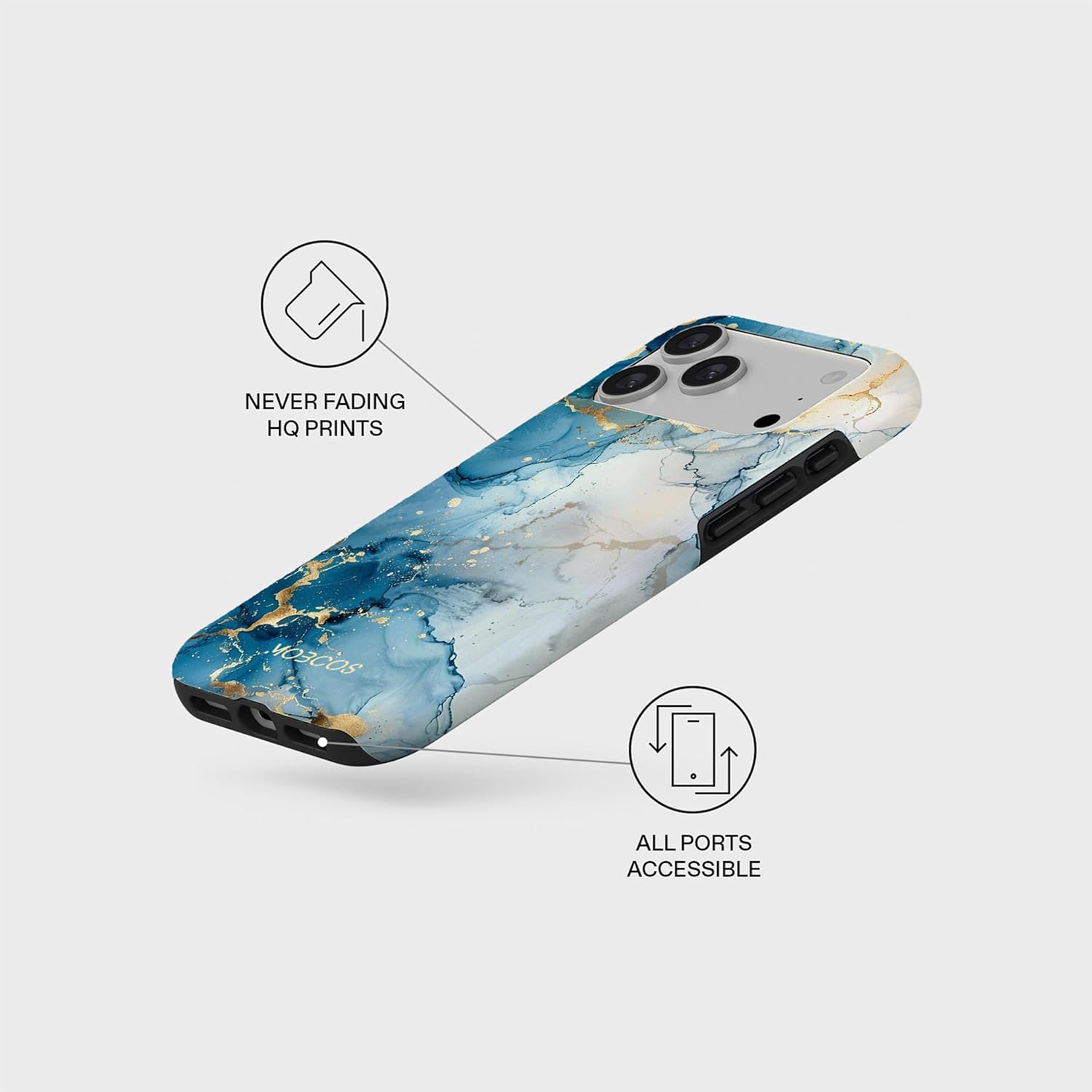 Mobcos iPhone 17 Pro Max Ocean Glow Premium Case Compatible with Hybrid Dual-Layer Hard Shell + Silicone Protection - Scratch-Resistant Shockproof Mobile Cover Mobcos