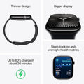 Latest Apple Watch Series 10 GPS 46 mm Smartwatch with Jet Black Aluminium Case with Black Sport Band - S/M. Fitness Tracker, ECG App, Always-On Retina Display, Water Resistant APPLE