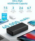 Anker Power Bank, 347 Portable Charger (PowerCore 40K), 40,000mAh Battery Pack with USB-C High-Speed Charging, For iPhone 13 / Pro/Pro Max/mini, Samsung Galaxy, iPad, AirPods, and More MOBCOS