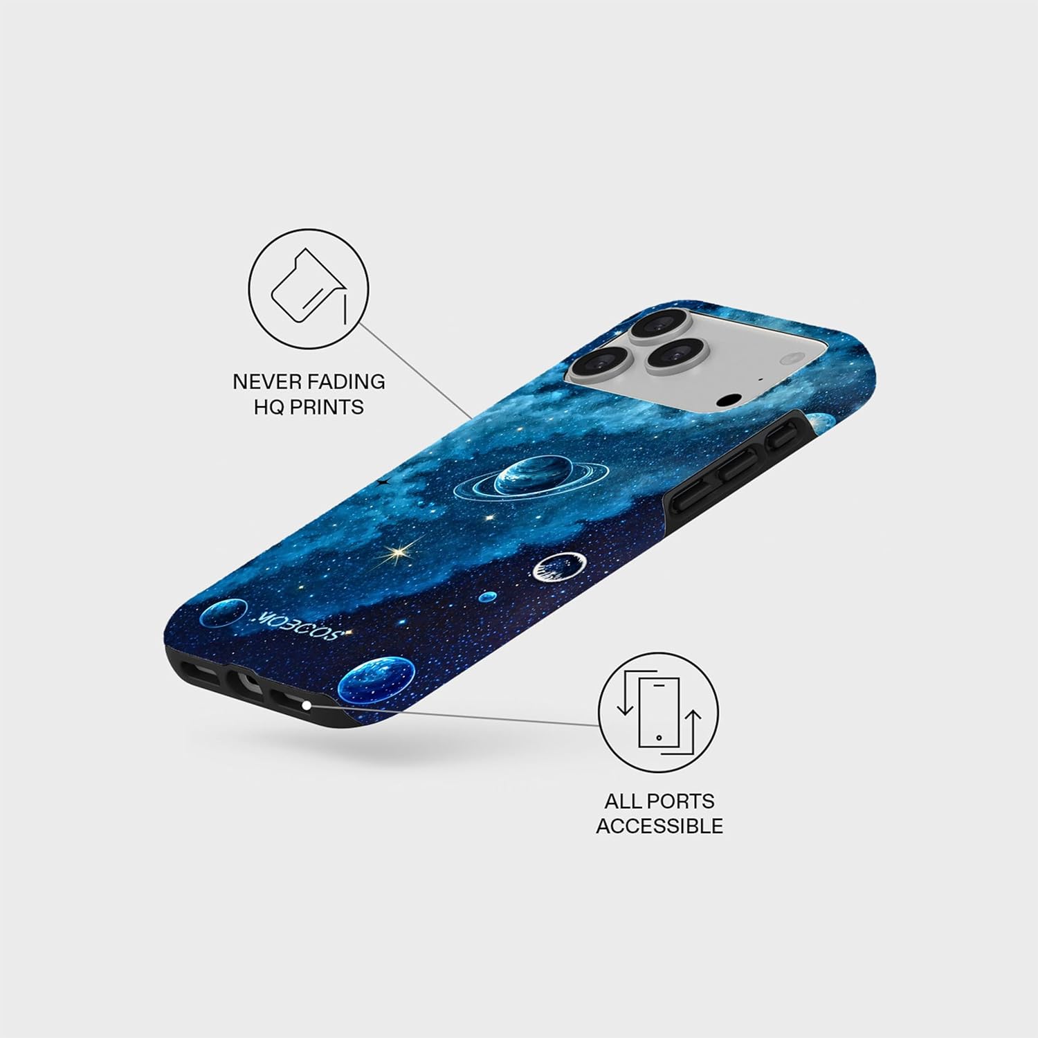 Mobcos iPhone 17 Pro Stellix Premium Case Compatible with Hybrid Dual-Layer Hard Shell + Silicone Protection - Scratch-Resistant Shockproof Mobile Cover Mobcos